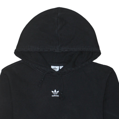 Adidas Womens Black Hoodie Size 10 Pullover Casual Cotton Sweatshirt