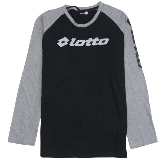 Lotto Men's Black & Grey Long Sleeve Sports T-Shirt Size M