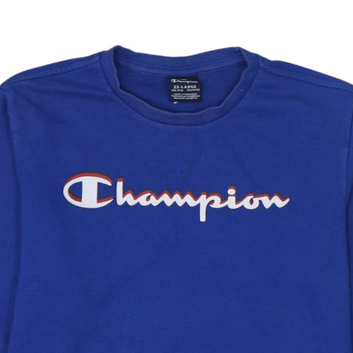 Champion Boys Blue Crew Neck Pullover Sweatshirt Size 15/16 Years 2XL