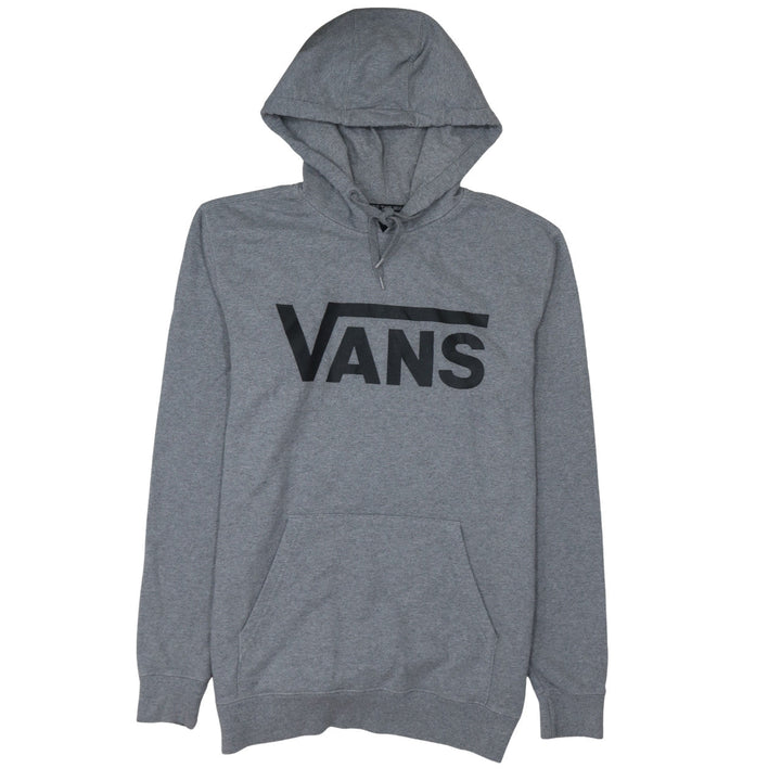 Vans Mens Grey Pullover Hoodie Medium Logo Skate Sweatshirt
