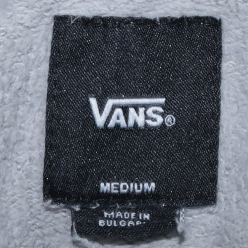 Vans Mens Grey Pullover Hoodie Medium Logo Skate Sweatshirt