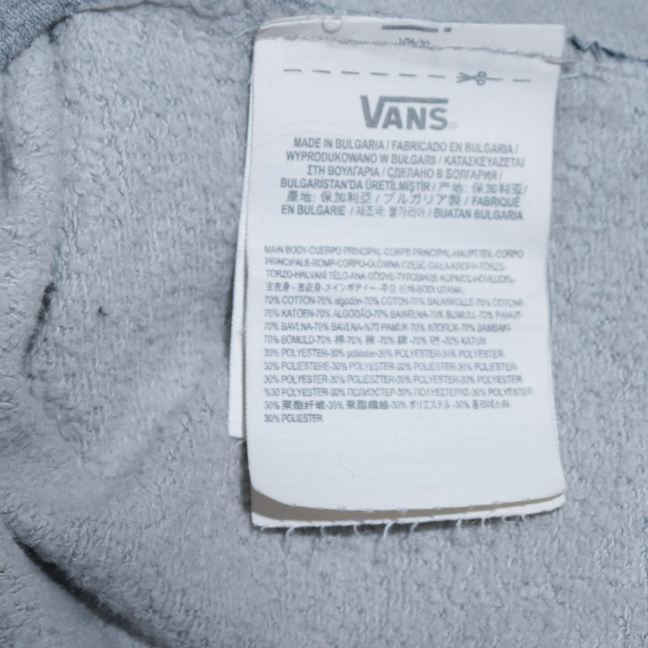 Vans Mens Grey Pullover Hoodie Medium Logo Skate Sweatshirt