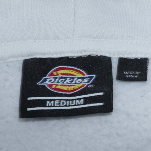 Dickies Men’s White Pullover Hoodie Medium Logo Graphic Fleece