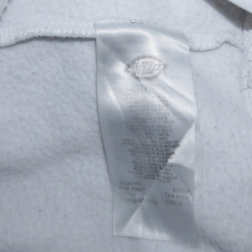 Dickies Men’s White Pullover Hoodie Medium Logo Graphic Fleece