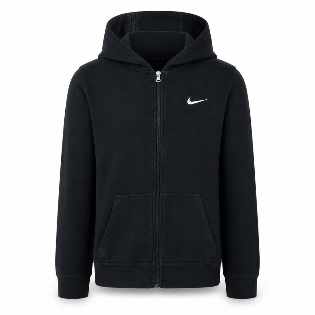 Nike Boys Black Full Zip Hoodie XL 13-15 Years Fleece Logo Sportswear