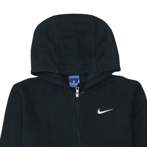 Nike Boys Black Full Zip Hoodie XL 13-15 Years Fleece Logo Sportswear