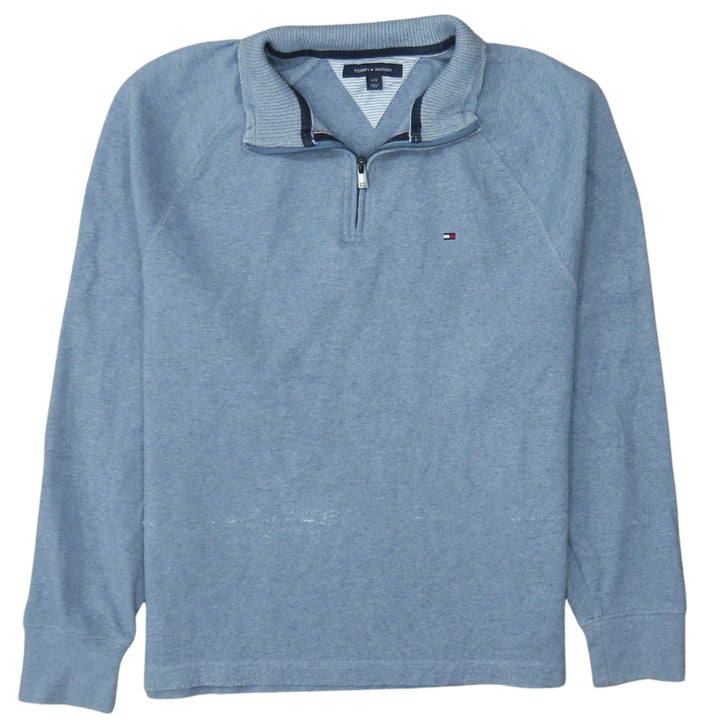 Tommy Hilfiger Mens Blue 1/4 Zip Mock Neck Sweatshirt Size L