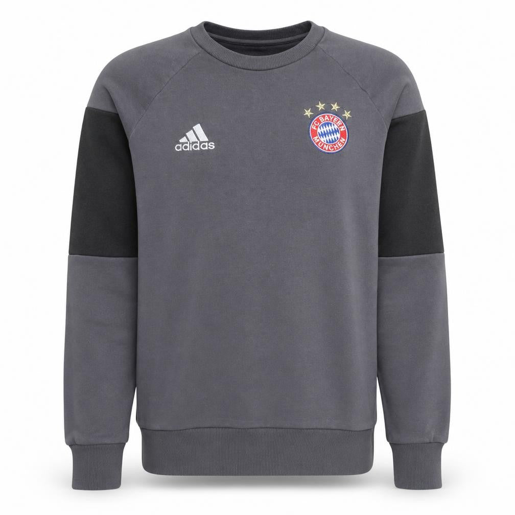 Front view of Adidas Men’s Grey FC Bayern Munich Pullover Sweatshirt M