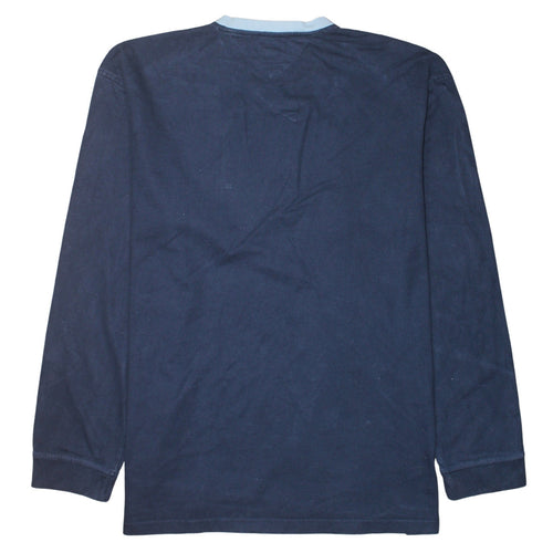 Tommy Hilfiger Men's Blue V-Neck Long Sleeve Cotton Sweatshirt 2XL