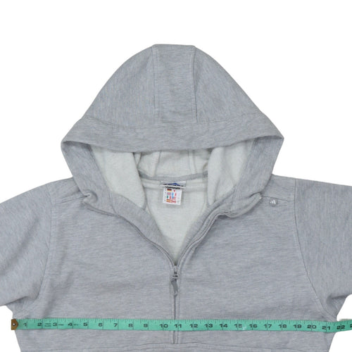 Adidas Women's Grey 1/2 Zip Hooded Sweatshirt Size 16 Lined Pockets