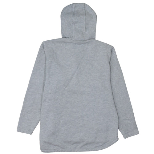 Adidas Women's Grey 1/2 Zip Hooded Sweatshirt Size 16 Lined Pockets
