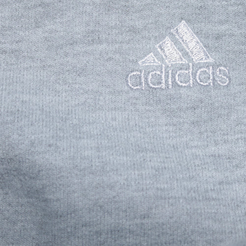 Adidas Women's Grey 1/2 Zip Hooded Sweatshirt Size 16 Lined Pockets