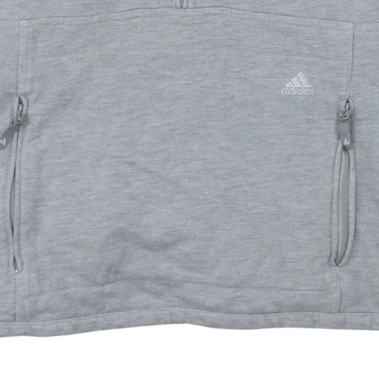 Adidas Women's Grey 1/2 Zip Hooded Sweatshirt Size 16 Lined Pockets