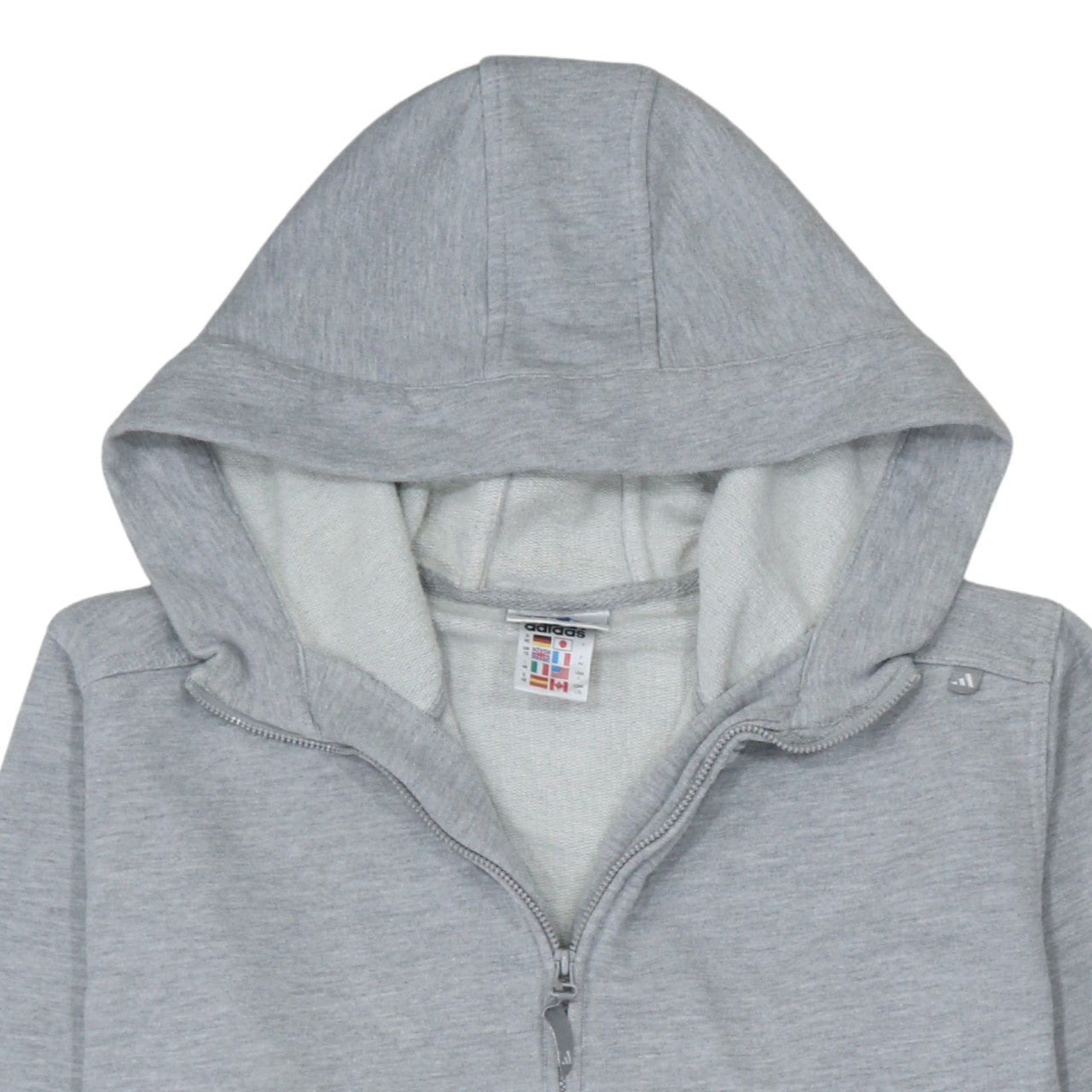 Adidas Women's Grey 1/2 Zip Hooded Sweatshirt Size 16 Lined Pockets