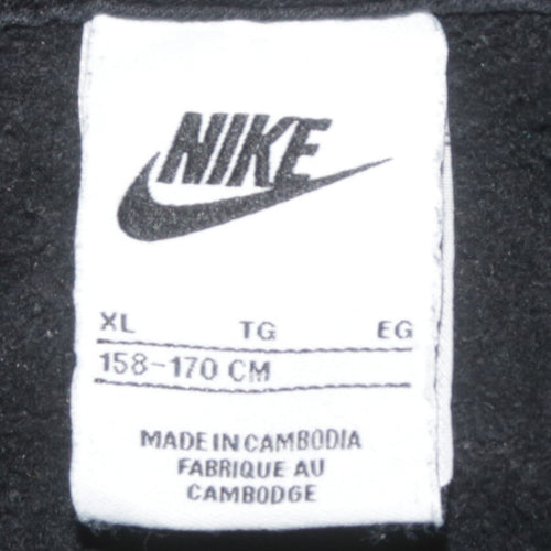 Nike Boys Black Full Zip Fleece Hoodie XL 158-170cm Sports Casual