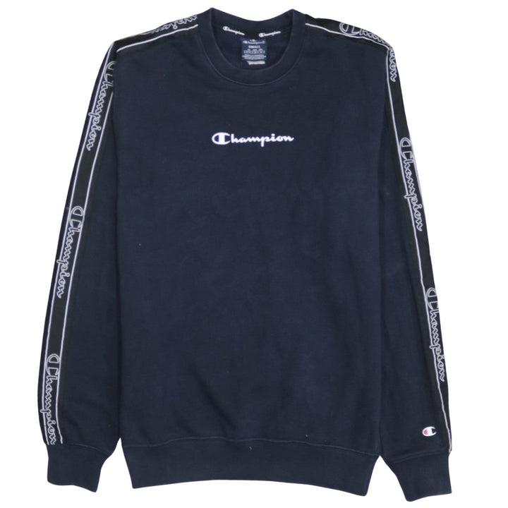 Champion Men’s Black Small Logo Tape Pullover Sweatshirt
