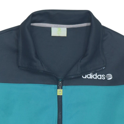 adidas Men Blue XL Track Jacket Full Zip Lightweight Sportswear