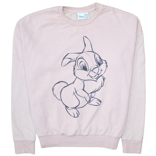 Disney Women Pink Thumper Sweatshirt Size S 10/12 Pullover Cotton