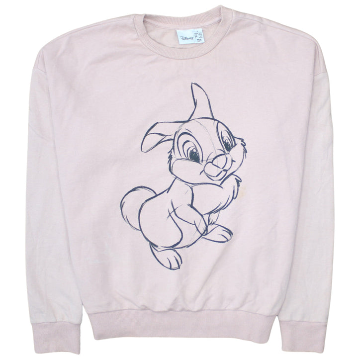 Disney Women Pink Thumper Sweatshirt Size S 10/12 Pullover Cotton