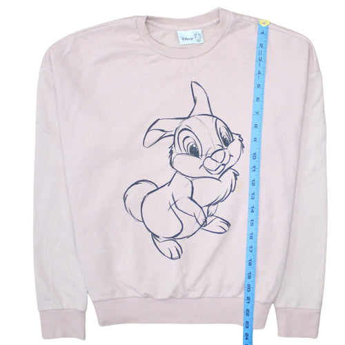Disney Women Pink Thumper Sweatshirt Size S 10/12 Pullover Cotton