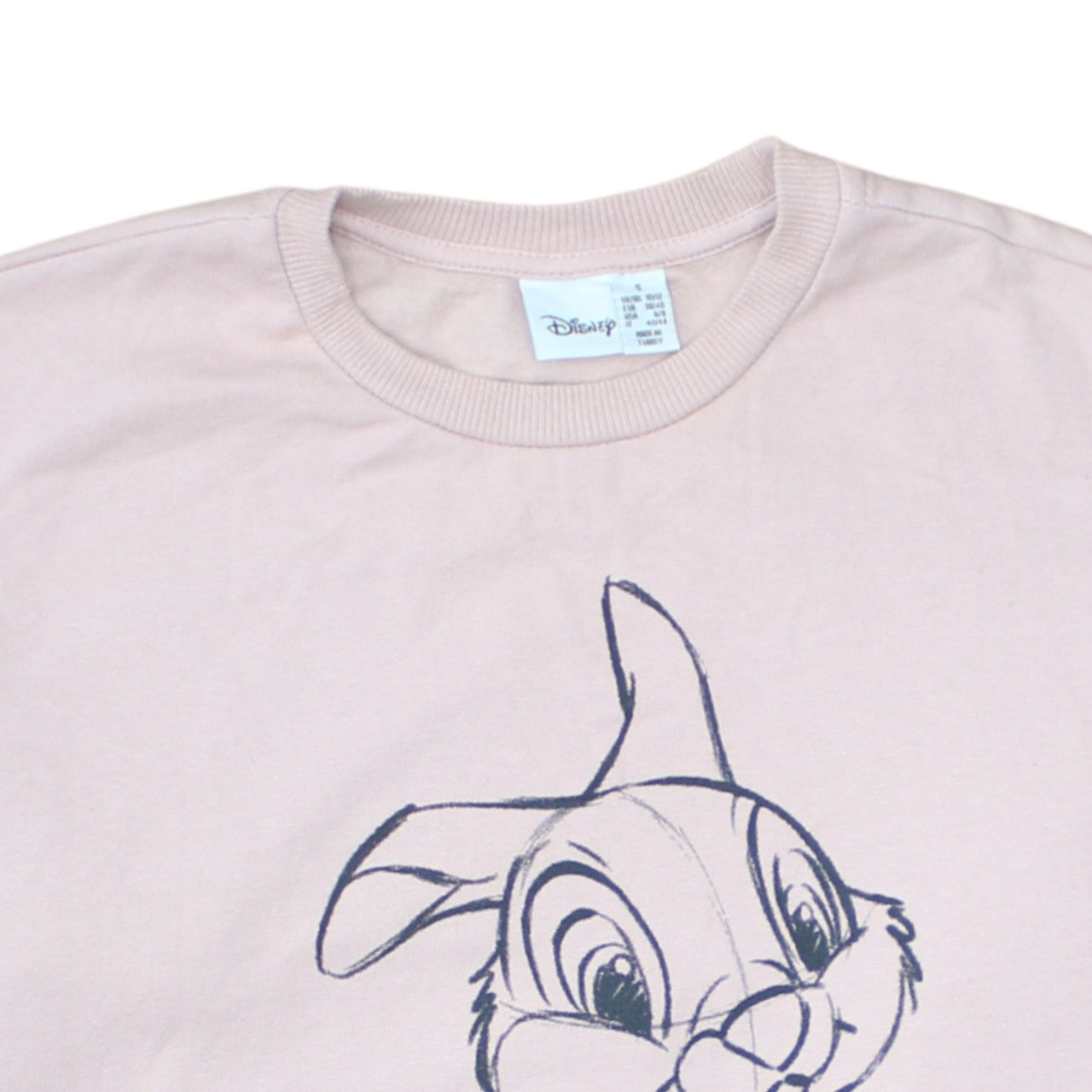 Disney Women Pink Thumper Sweatshirt Size S 10/12 Pullover Cotton