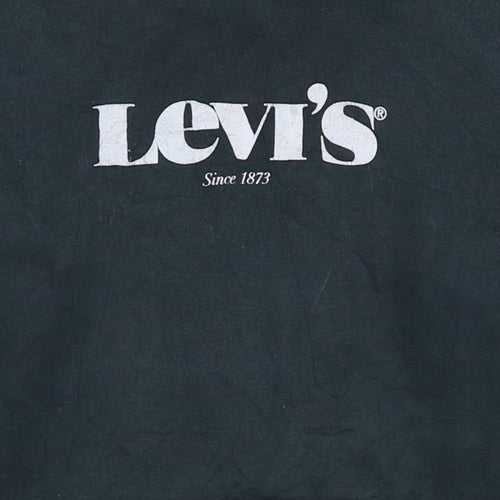 Levi's Men's Black M Pullover Hoodie with Logo Print