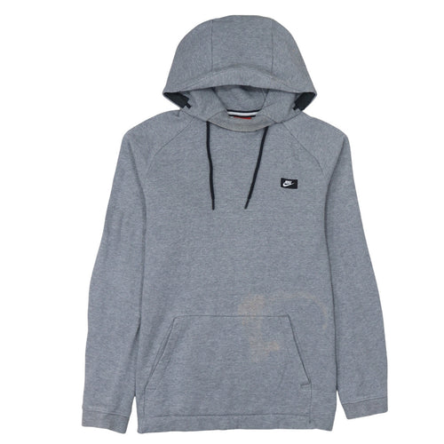 Nike Men's Grey Pullover Hoodie M Regular Fit Cotton Blend