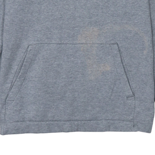 Nike Men's Grey Pullover Hoodie M Regular Fit Cotton Blend