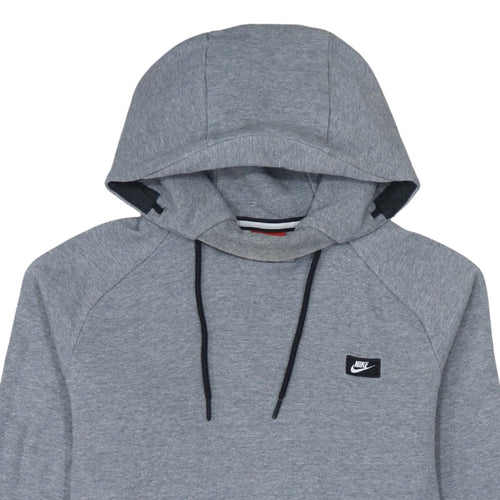 Nike Men's Grey Pullover Hoodie M Regular Fit Cotton Blend