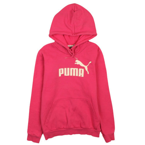 Puma Women's Pink Pullover Hoodie Size 10 Logo Cotton Blend Sweatshirt