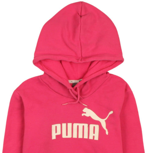 Puma Women's Pink Pullover Hoodie Size 10 Logo Cotton Blend Sweatshirt