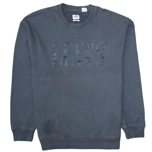 Levi's Men's Grey Relaxed Fit Logo Crew Neck Sweatshirt Size M