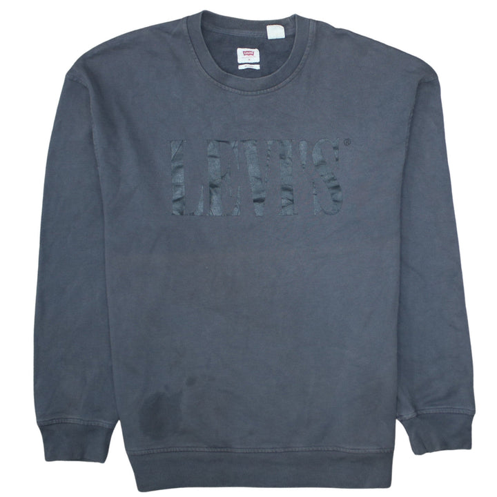 Levi's Men's Grey Relaxed Fit Logo Crew Neck Sweatshirt Size M