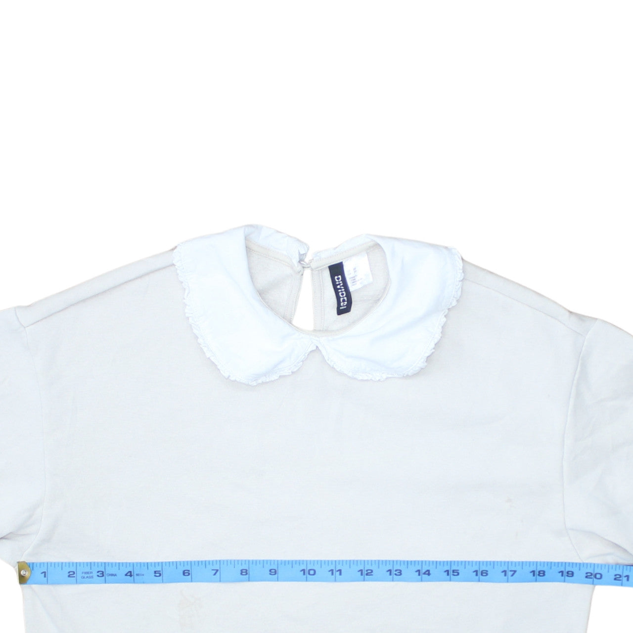 H&M Divided Women White Peter Pan Collar Pullover Sweatshirt XS
