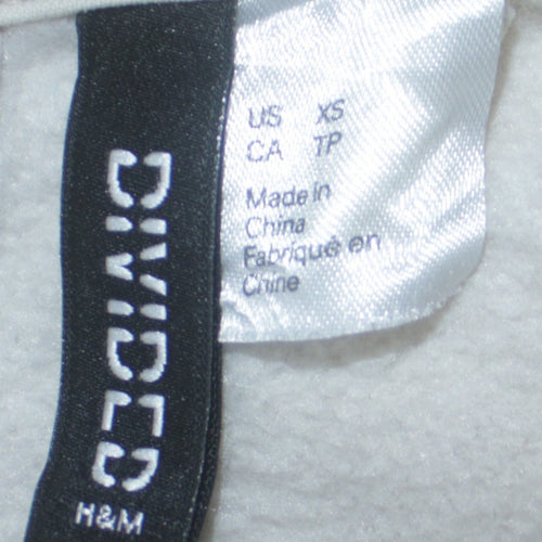 H&M Divided Women White Peter Pan Collar Pullover Sweatshirt XS