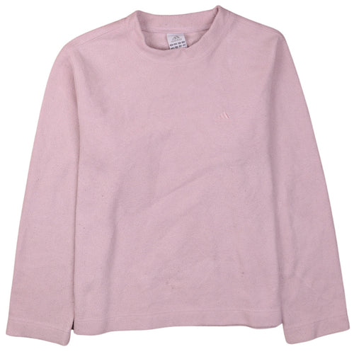 Adidas Women Pink Fleece Pullover Sweatshirt UK 16