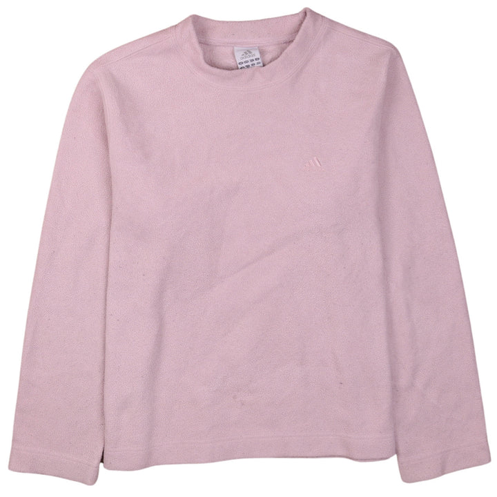 Adidas Women Pink Fleece Pullover Sweatshirt UK 16