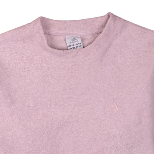 Adidas Women Pink Fleece Pullover Sweatshirt UK 16