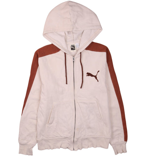 Puma Women's Beige & Brown Full Zip Hoodie Size S Casual Sportswear