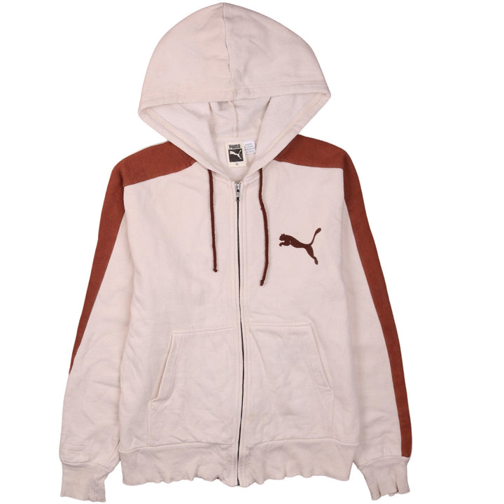 Puma Women's Beige & Brown Full Zip Hoodie Size S Casual Sportswear