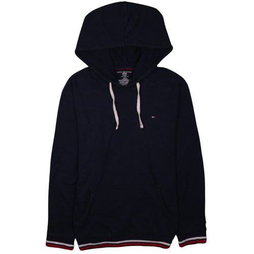 Tommy Hilfiger Men's Blue XL Pullover Hoodie with Logo Trim
