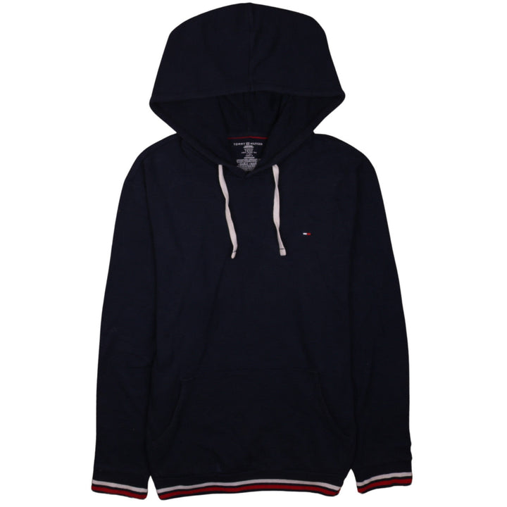 Tommy Hilfiger Men's Blue XL Pullover Hoodie with Logo Trim
