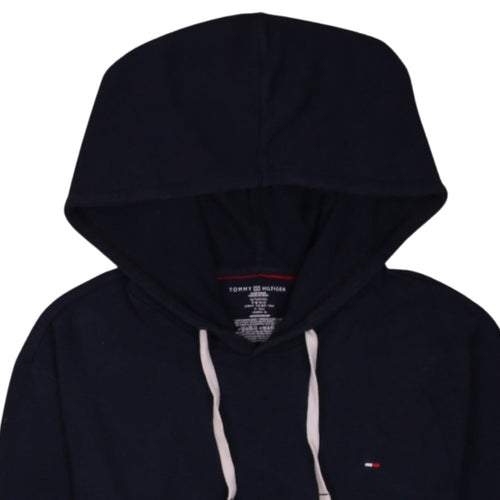 Tommy Hilfiger Men's Blue XL Pullover Hoodie with Logo Trim
