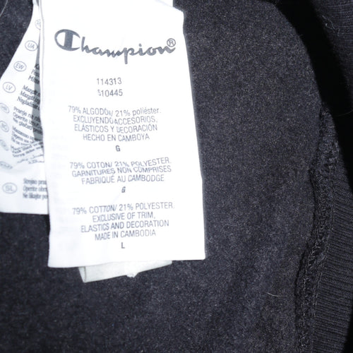 Champion Men's Black Track Jacket Large Full Zip Retro Sportswear