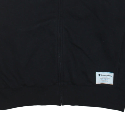 Champion Men's Black Track Jacket Large Full Zip Retro Sportswear
