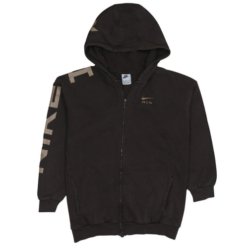 Nike Boys Black Full Zip Hoodie 146cm Fleece Lined Sportswear