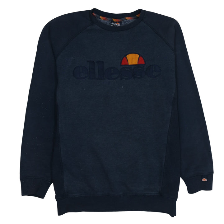 Ellesse Mens Blue XL Pullover Sweatshirt Crew Neck Logo Embroidered