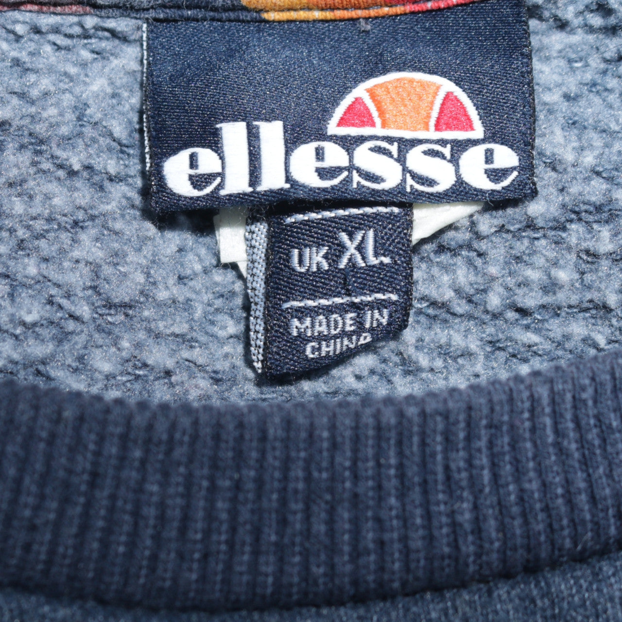 Ellesse Mens Blue XL Pullover Sweatshirt Crew Neck Logo Embroidered