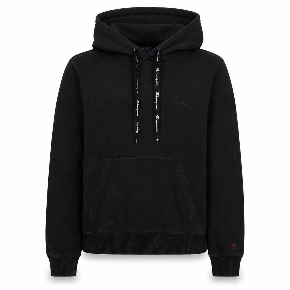 Front view of Champion Women's Black Pullover Hoodie Medium Cotton Blend