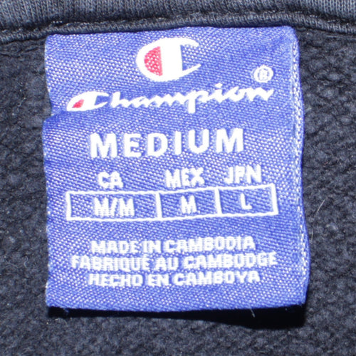Champion Women's Black Pullover Hoodie Medium Cotton Blend